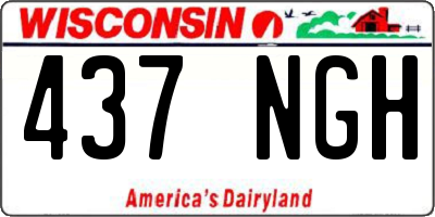 WI license plate 437NGH