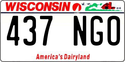 WI license plate 437NGO