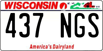 WI license plate 437NGS