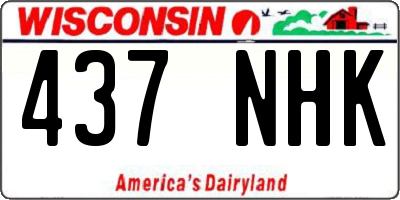 WI license plate 437NHK