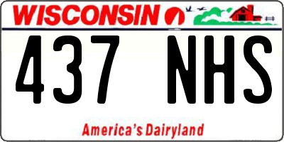 WI license plate 437NHS