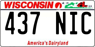 WI license plate 437NIC