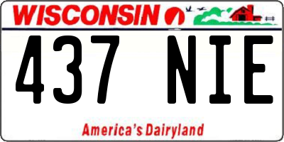 WI license plate 437NIE