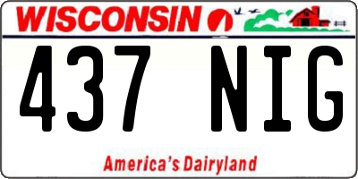 WI license plate 437NIG