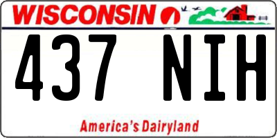 WI license plate 437NIH