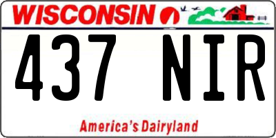 WI license plate 437NIR