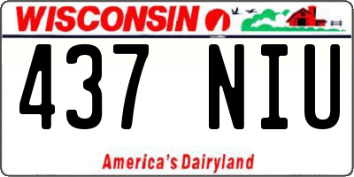 WI license plate 437NIU