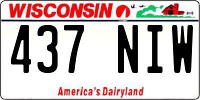 WI license plate 437NIW