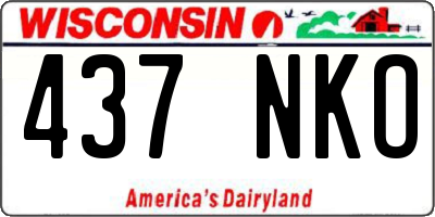 WI license plate 437NKO