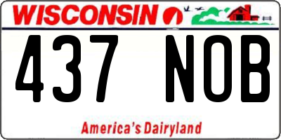 WI license plate 437NOB