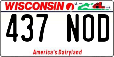 WI license plate 437NOD