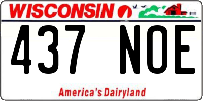 WI license plate 437NOE