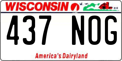 WI license plate 437NOG