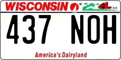 WI license plate 437NOH