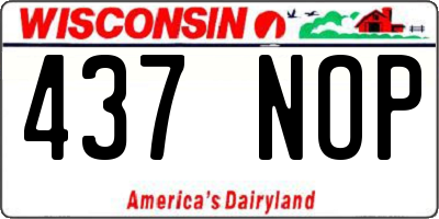 WI license plate 437NOP