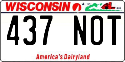 WI license plate 437NOT