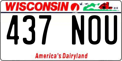 WI license plate 437NOU