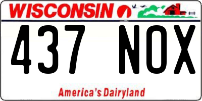 WI license plate 437NOX