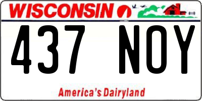 WI license plate 437NOY