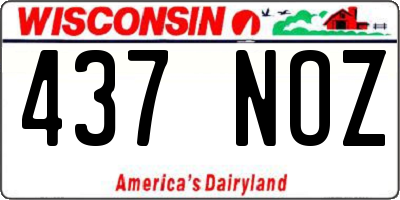 WI license plate 437NOZ