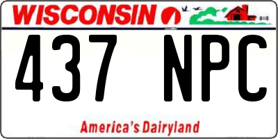 WI license plate 437NPC
