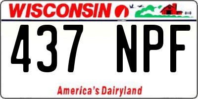 WI license plate 437NPF