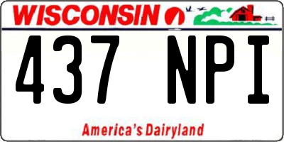 WI license plate 437NPI