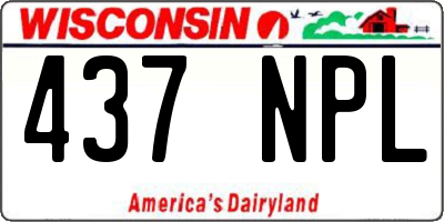 WI license plate 437NPL