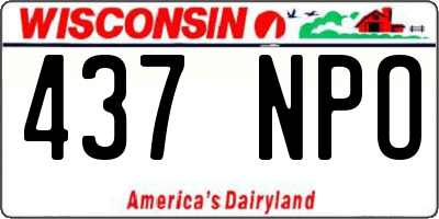 WI license plate 437NPO