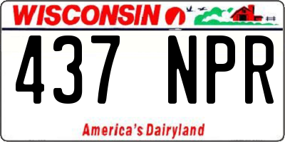 WI license plate 437NPR