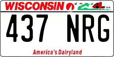 WI license plate 437NRG