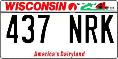 WI license plate 437NRK