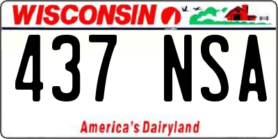 WI license plate 437NSA