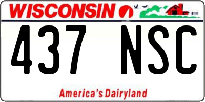 WI license plate 437NSC