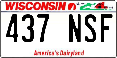 WI license plate 437NSF