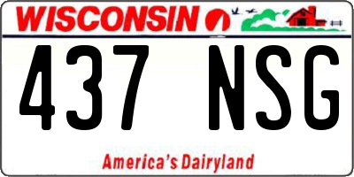 WI license plate 437NSG