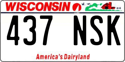 WI license plate 437NSK