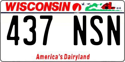WI license plate 437NSN