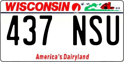 WI license plate 437NSU