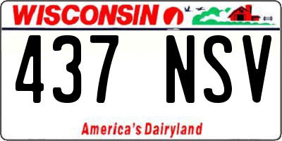 WI license plate 437NSV