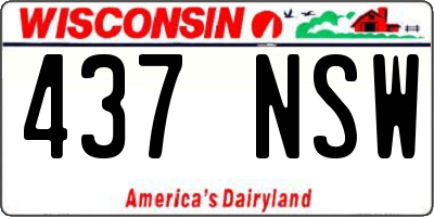 WI license plate 437NSW