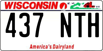 WI license plate 437NTH