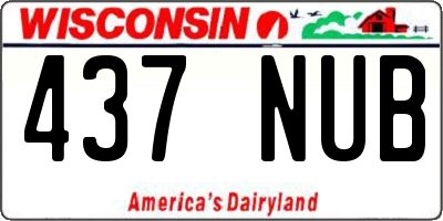 WI license plate 437NUB