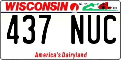 WI license plate 437NUC