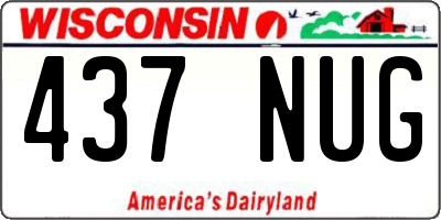 WI license plate 437NUG