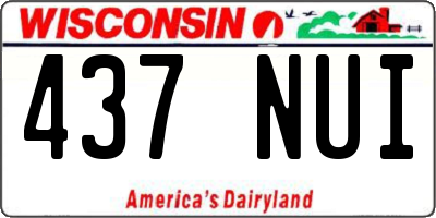 WI license plate 437NUI
