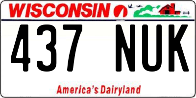 WI license plate 437NUK