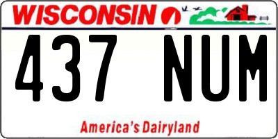 WI license plate 437NUM