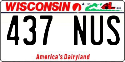 WI license plate 437NUS