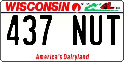 WI license plate 437NUT